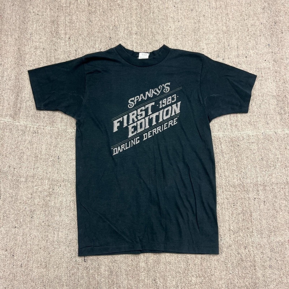 Vintage Spanky's Darling Derriere Shirt Mens Medium Black 1980s